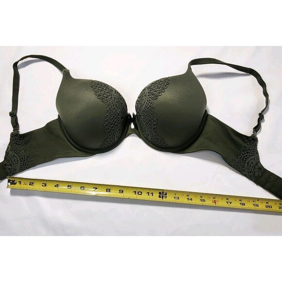 Victoria’s Secret Body by Victoria Perfect Shape Bra 32DD Green Lace Push Up - Picture 5 of 13